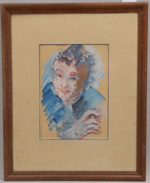Schreiber, Gustav Adolf (1889 - 1958, Bremen), 'Portrait', Mischtechnik auf Papier, signiert/datiert