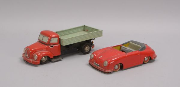 2 Sammler-Blechfahrzeuge (Hersteller Distler/Nürnberg): 'Electromatic 7500' und 'Electromatic 8000'