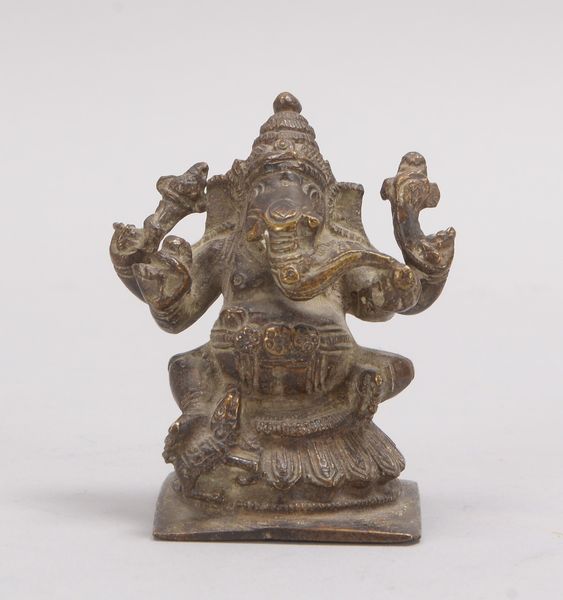 Kleine Bronzefigur (Indien), antik, 'Ganesha'; Höhe 8,5 cm