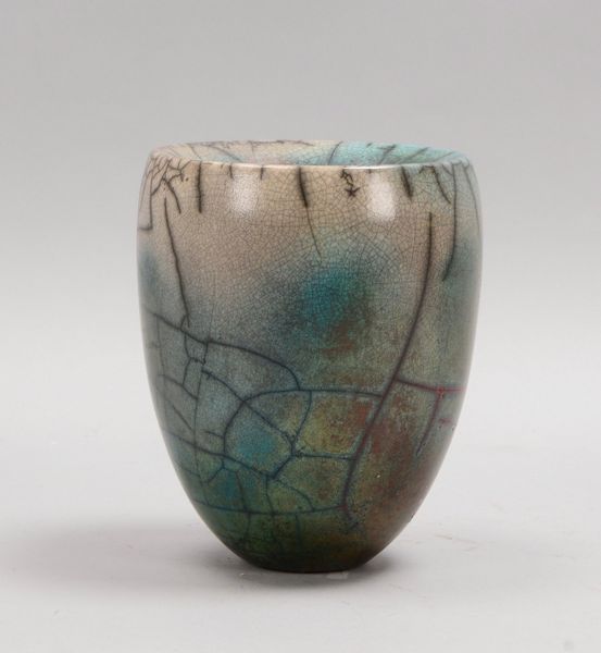 Mindermann, Martin, Künstler-Keramikvase, Raku-Technik/Kupferrot