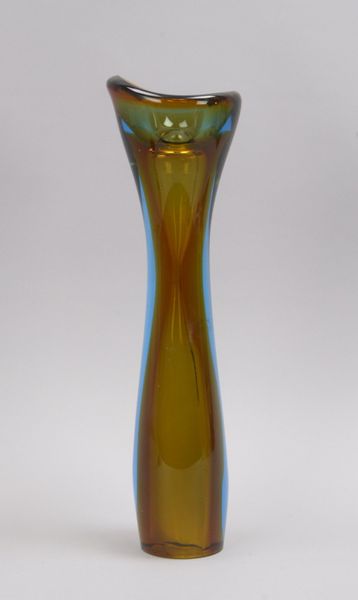 Designer-Glasobjekt, 'Teelicht-/Kerzenhalter' - schwere Ausführung!; Höhe 40 cm