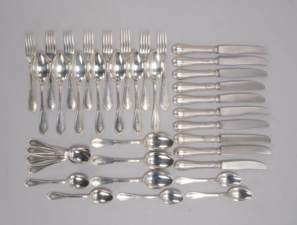 Koch & Bergfeld, Tafelbesteck, 800 Silber, Gewicht/ohne Messer: 1.010 g
