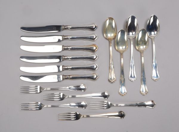 800 Wilkens, Tafelbesteck, 800 Silber, 'Dresdner Barock', 16-teilig