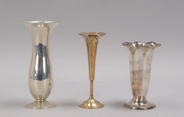 Kleines Tischvasen-Konvolut, 800 Silber (ungefüllt), versch. Ausführungen, 3 Stück