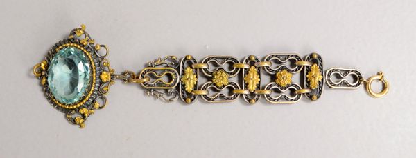 Châtelaine/Uhrkette, antik (um 1900), Länge 18 - 19 cm