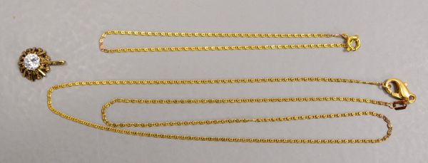 Schmuckset, 333 GG, 3-teilig: Kette, Länge 50 cm, Armband, Länge 19 cm, Gewicht zusammen 4,40 g; und