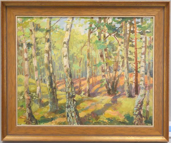 Mügge, Berthold, 'Birkenwald bei Immer in Oldenburg', Öl/Mk, unten re. signiert