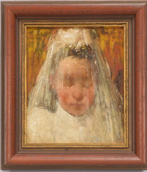 Gemälde, 'Portrait einer jungen Braut', Öl auf Malkarton/gerahmt, oben re. signiert