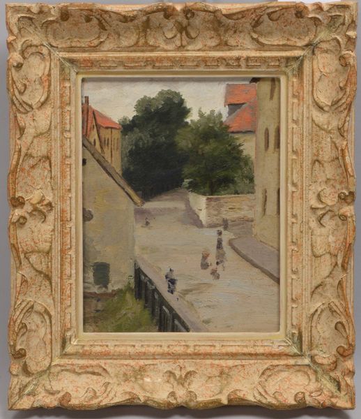 Gemälde, 'Dorfstraße', Öl auf Malkarton, unsigniert; Bildmaße 25 x 20 cm
