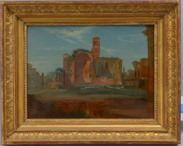 Gemälde, 'Ruinenansicht', Öl auf Malkarton/gerahmt, unsign.; Bildmaße 23 x 30 cm