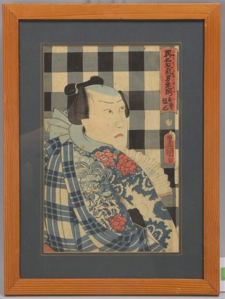 Kunisada, Utagawa (aka 'Toyokuni'), 'Schauspieler-Portrait in kariertem Gewand', Holzschnitt