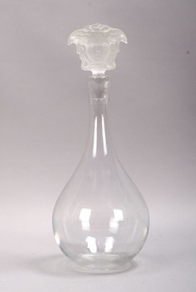 Versace by Rosenthal/Studio Line, Glaskaraffe, 'Gorgonia', figürl. Stopfen