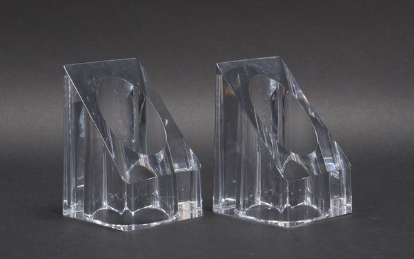Cristal de Sèvres, Paar Buchstützen, massives Kristallglas/handgeschliffen
