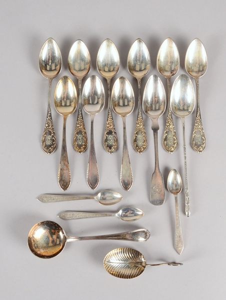 Speiselöffel-Konvolut, 800 Silber, verschiedene Ausführungen; Gew. zus. 306 g
