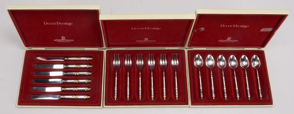 Auerhahn, Dessertbesteck, 90er Auflage/teilvergoldet, Form 'Prestige', 18-tlg.
