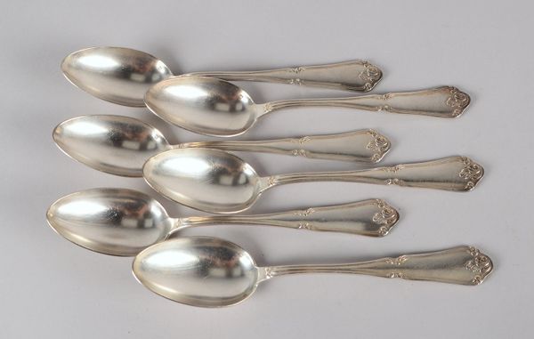 Satz Suppenlöffel (Russland), Silber/84 Zolotnik, 6 Stück; Gesamtgewicht 402 g