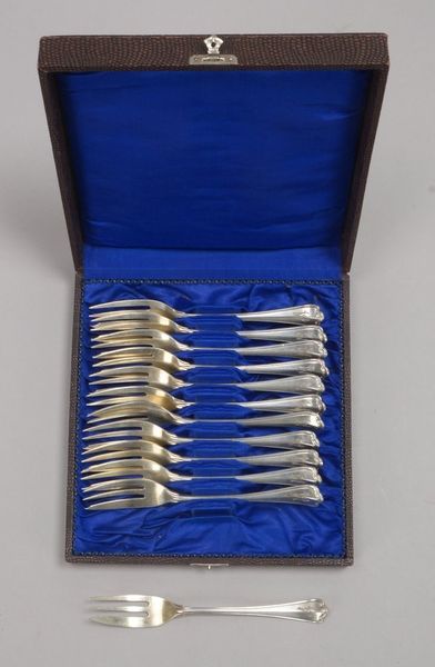 Satz Kuchengabeln, 800 Silber, 12 Stück; Gesamtgewicht 318 g