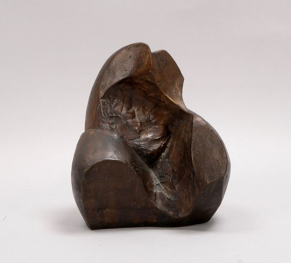 Bronzeskulptur, Hohlguss-Figur - abstrakte Darstellung, unsigniert; Höhe 23 cm