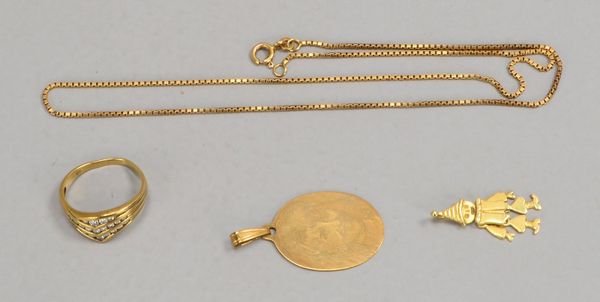 Kl. Goldschmuckkonvolut, 4 Teile/3x 333 GG, Gew. 8,50 g; 1x 585 GG, Gew. 2 g
