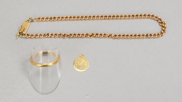 Goldschmuck, 2x 585 GG: Anhänger und Ring, und 1x 333 GG-Armband