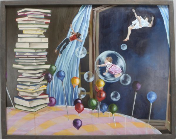 Bock, Hans, 'Surreale Komposition - Alle Dinge fliegen hoch', Acryl/Platte, monogr.