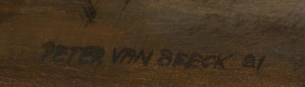 van Beek, P., 2 Gemälde, Öl/Holz, sign./dat.: 'Abendlandschaft'/'Wümmewiesen'
