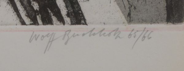 Buchholz, Wolff, 'O.T.', Farbaquatinta, Auflage-Nr. '40/50', unten re. bleisign./dat.