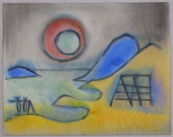 Hagemann, Gustav (zugeschr.): 'Expressionist. nord. Landschaft', Aquarell