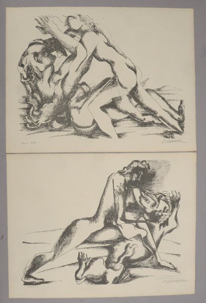 Zadkine, Ossip, 2 Lithografien aus 'Euripides - Die Arbeiten des Herkules', sign./dat.