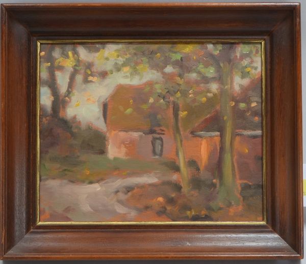 Kilian, 'Einsames Haus im Herbstwald', Öl/Malkarton, unten re. sign.; Maße 25 x 30 cm