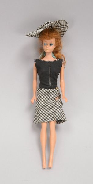 Sammlerpuppe, orig. 'Barbie': lange rote Haare/im Pferdeschwanz, orig. Kleidung
