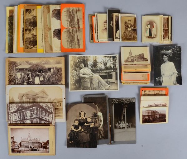 Sammler-Fotografien, div. Ausf./u.a. 17x Stereoskop-Aufnahmen im Querformat