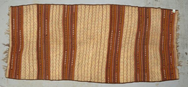 Webteppich (Marokko), älter, Streifenmuster, Sumakh-Technik; Maße 335 x 163 cm
