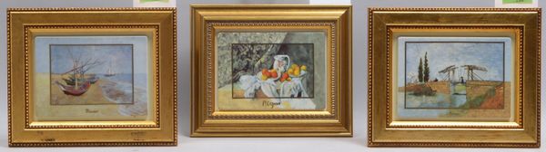 3 Künstler-Porzellanbilder ('Artis Orbis'): 2x Vincent van Gogh/1x Paul Cézanne