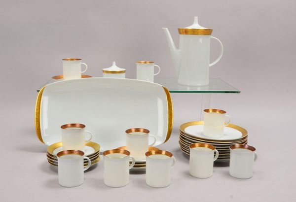 Rosenthal, Kaffeeservice, Modell 'Eden', Entw.: C. Fischer, für 9 Pers., mit Platte