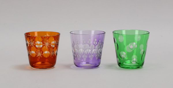 Glasmanufaktur Carl Rotter/Lübeck, 3 Sammler-Trinkgläser, verschiedene Ausf.