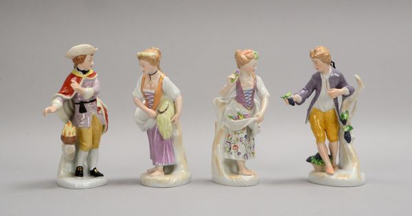Fürstenberg, Porz.-Figurengruppe, 'Vier Jahreszeiten', '219', polychr. Handbemalung