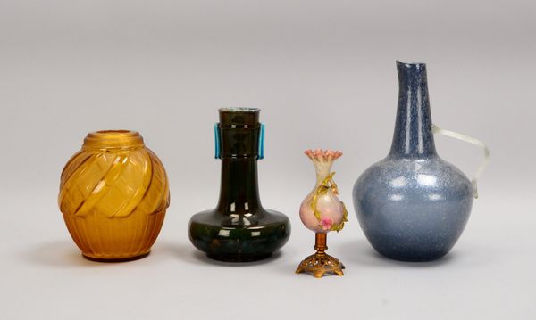 4x Tischvasen, Glas/Keramik, verschiedene Ausführungen; Höhe 17 cm - 29 cm