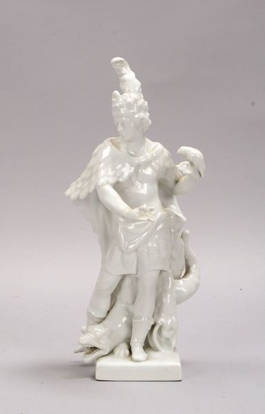 KPM, Weißporzellan-Figur, 'Amerika', Entwurf: Chris Meyer (1769) - selten!