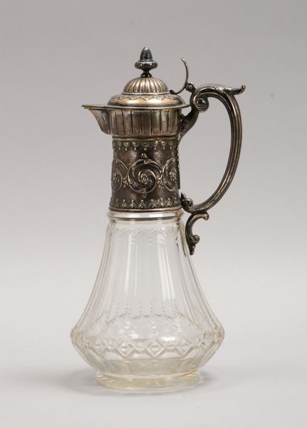 Karaffe, Kristallglas, mit Silbermontierung (geprüft); Höhe 31 cm