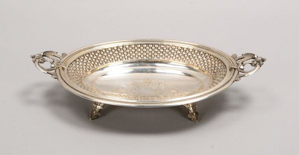 Schale, 750 Silber, mit 2x Handhaben; Länge 34 cm, Gewicht 286 g