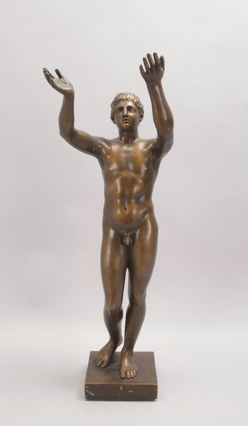 Skulptur (Museumsreplik röm./griech. Statue), 'Männerfigur' - mit erhobenen Armen