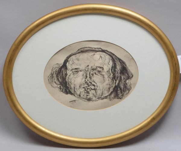 Marwan, 'Kopf', Radierung, wohl unter Passepartout sign./dat., hinter Glas