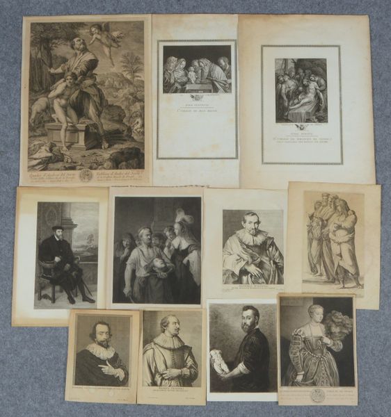 11x Kupferstiche/Radierungen, überw. 'Portraits', untersch. Zustände/Maße