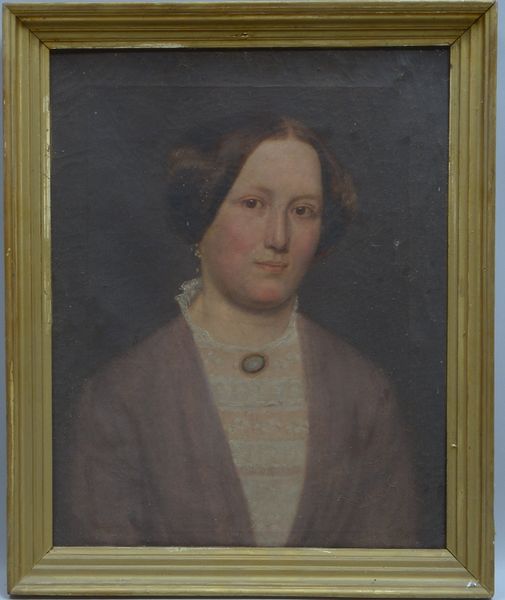 Gemälde (Biedermeier), 'Damenportrait', Öl/Lw, unsigniert; Rahmenmaße 55 x 45 cm