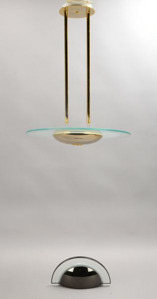 Estiluz, Designer-Deckenlampe, 1-fl., runde Glasscheibe/z.T. mattiert, verstellbar