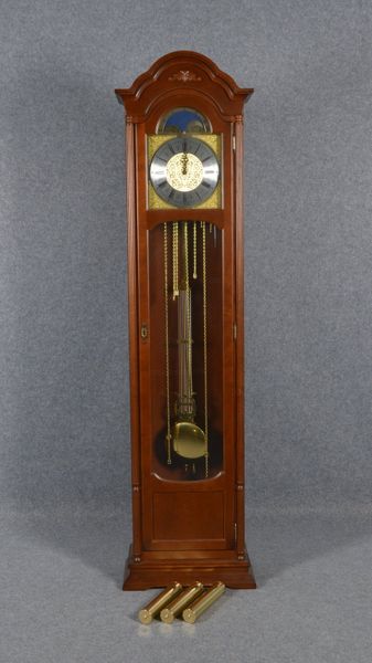 Standuhr, Hermle, mit Ankerautomatik und Mondphase, Pendel und 3x Gewichte