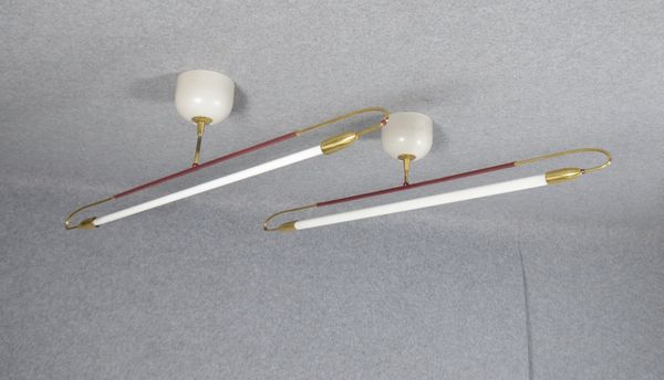 2 Deckenlampen (Art déco, 1950er Jahre), Gebrüder Kaiser & Co.