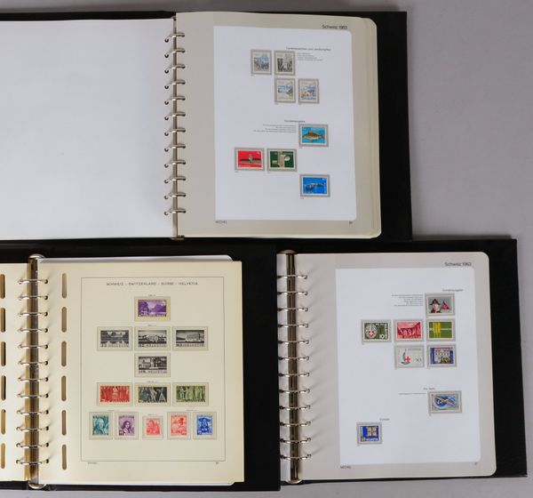 Briefmarken, 'Schweiz', ab ca. 1900: mittlerer/guter Besatz; in 3x Schaubek-Alben