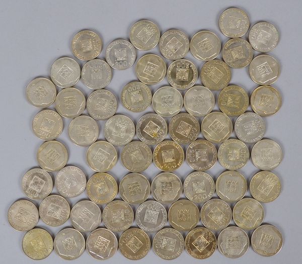 Münzsammlung ('Volksrep. Polen'), 625 Silber: 60x '200 Zloty' (1974); Gewicht ca. 864 g